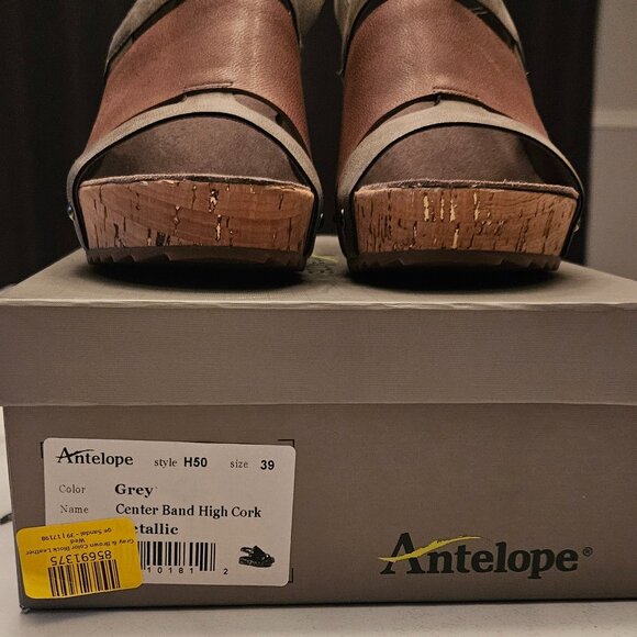 NEW with box Antelope leather wedge sandals size 8 - Picture 4 of 7